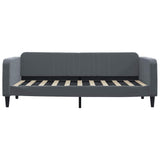 Day Bed without Mattress Dark Grey 90x190 cm Velvet - Side View