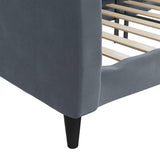 Day Bed without Mattress Dark Grey 90x190 cm Velvet - Rear View