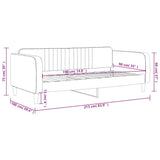 Day Bed without Mattress Dark Grey 90x190 cm Velvet - Low Angle