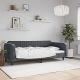 Day Bed without Mattress Dark Grey 90x190 cm Velvet