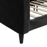 Day Bed without Mattress Black 90x190 cm Velvet - Rear View