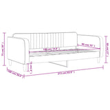 Day Bed without Mattress Black 90x190 cm Velvet