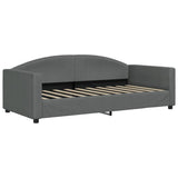 Day Bed without Mattress Dark Grey 90x190 cm Fabric - Front View