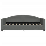 Day Bed without Mattress Dark Grey 90x190 cm Fabric - Side View