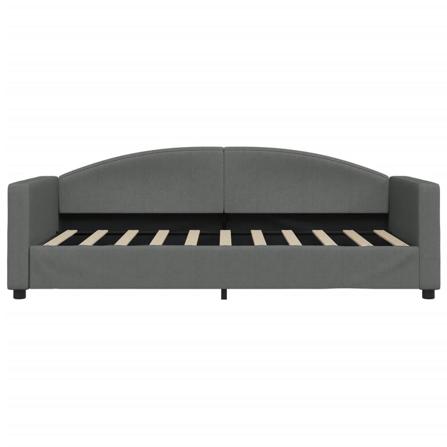 Day Bed without Mattress Dark Grey 90x190 cm Fabric