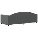 Day Bed without Mattress Dark Grey 90x190 cm Fabric - 45-Degree Angle