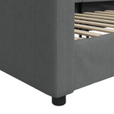 Day Bed without Mattress Dark Grey 90x190 cm Fabric - Rear View