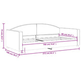 Day Bed without Mattress Dark Grey 90x190 cm Fabric