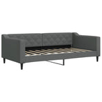 Day Bed without Mattress Dark Grey 90x190 cm Fabric