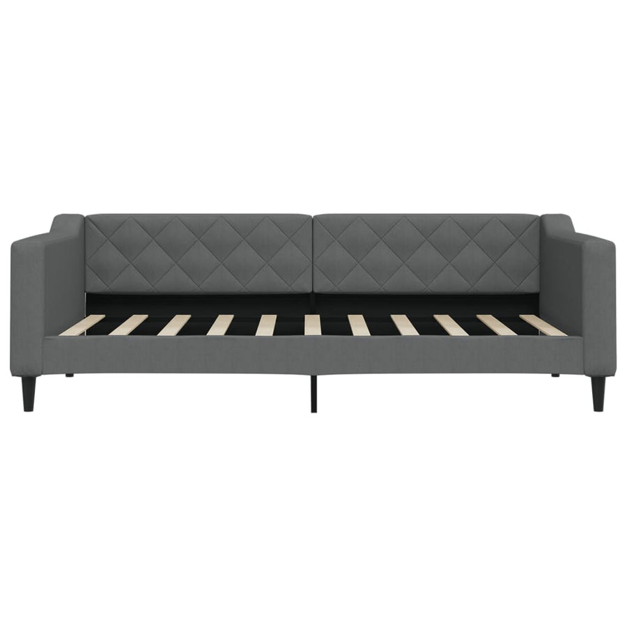 Day Bed without Mattress Dark Grey 90x190 cm Fabric