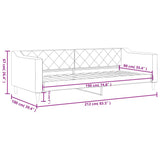 Day Bed without Mattress Dark Grey 90x190 cm Fabric