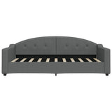 Day Bed without Mattress Dark Grey 90x190 cm Fabric
