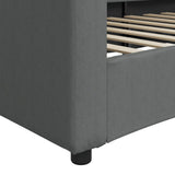 Day Bed without Mattress Dark Grey 90x190 cm Fabric - Rear View