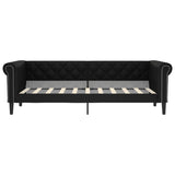 Day Bed without Mattress Black 90x190 cm Faux Leather