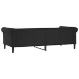Day Bed without Mattress Black 90x190 cm Faux Leather - 45-Degree Angle