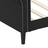 Day Bed without Mattress Black 90x190 cm Faux Leather - Rear View