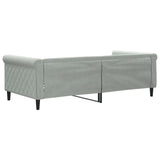 Day Bed without Mattress Light Grey 90x190 cm Velvet - 45-Degree Angle