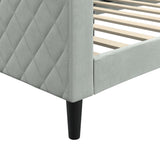 Day Bed without Mattress Light Grey 90x190 cm Velvet - Rear View