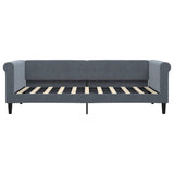 Day Bed without Mattress Dark Grey 90x190 cm Velvet - Side View