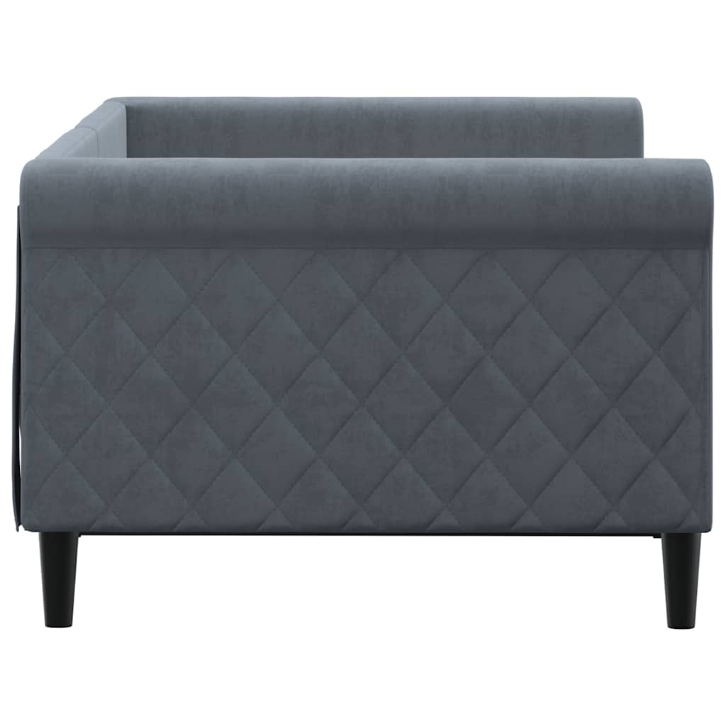 Day Bed without Mattress Dark Grey 90x190 cm Velvet