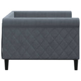 Day Bed without Mattress Dark Grey 90x190 cm Velvet
