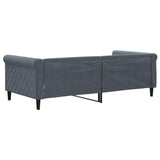 Day Bed without Mattress Dark Grey 90x190 cm Velvet - 45-Degree Angle