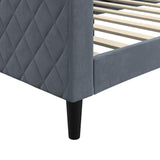 Day Bed without Mattress Dark Grey 90x190 cm Velvet - Rear View