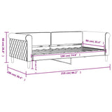 Day Bed without Mattress Dark Grey 90x190 cm Velvet - Low Angle