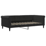 Day Bed without Mattress Black 90x190 cm Velvet