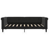 Day Bed without Mattress Black 90x190 cm Velvet