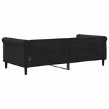 Day Bed without Mattress Black 90x190 cm Velvet - 45-Degree Angle