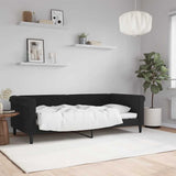 Day Bed without Mattress Black 90x190 cm Velvet
