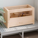Hamster Cage 60x30x35 cm Solid Wood Fir - Front View