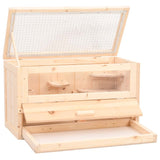 Hamster Cage 60x30x35 cm Solid Wood Fir - Side View