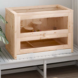 Hamster Cage 60x35.5x42 cm Solid Wood Fir - Front View