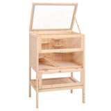 Hamster Cage 55x40x80 cm Solid Wood Fir - Side View