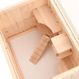 Hamster Cage 55x40x80 cm Solid Wood Fir - Close-Up Angle