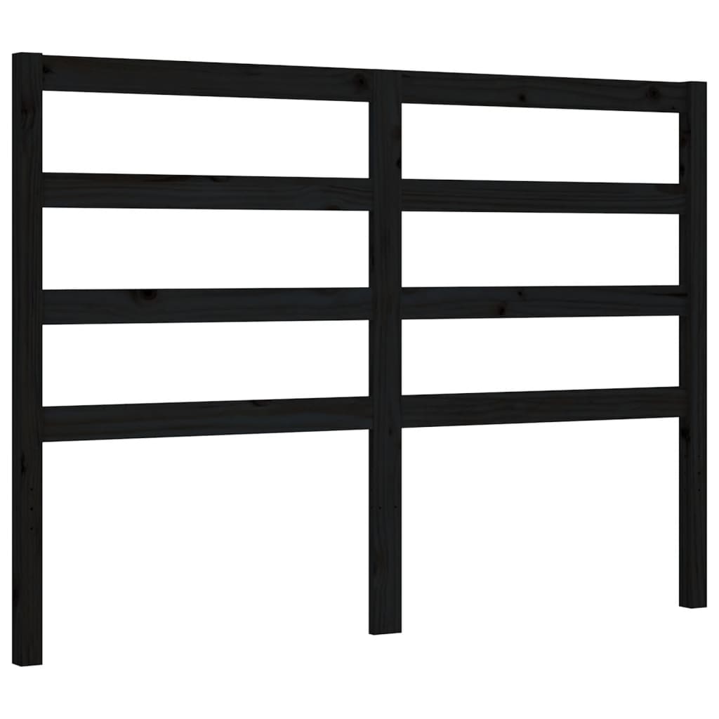 Bed Frame without Mattress Black 135x190 cm Solid Wood Pine