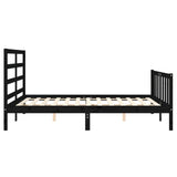 Bed Frame without Mattress Black 150x200 cm Solid Wood Pine
