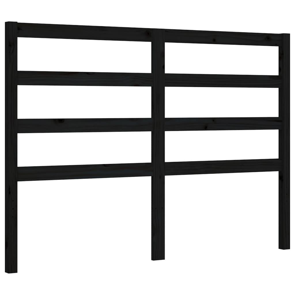 Bed Frame without Mattress Black 150x200 cm Solid Wood Pine