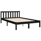 Bed Frame without Mattress Black 150x200 cm Solid Wood Pine - Extra Image