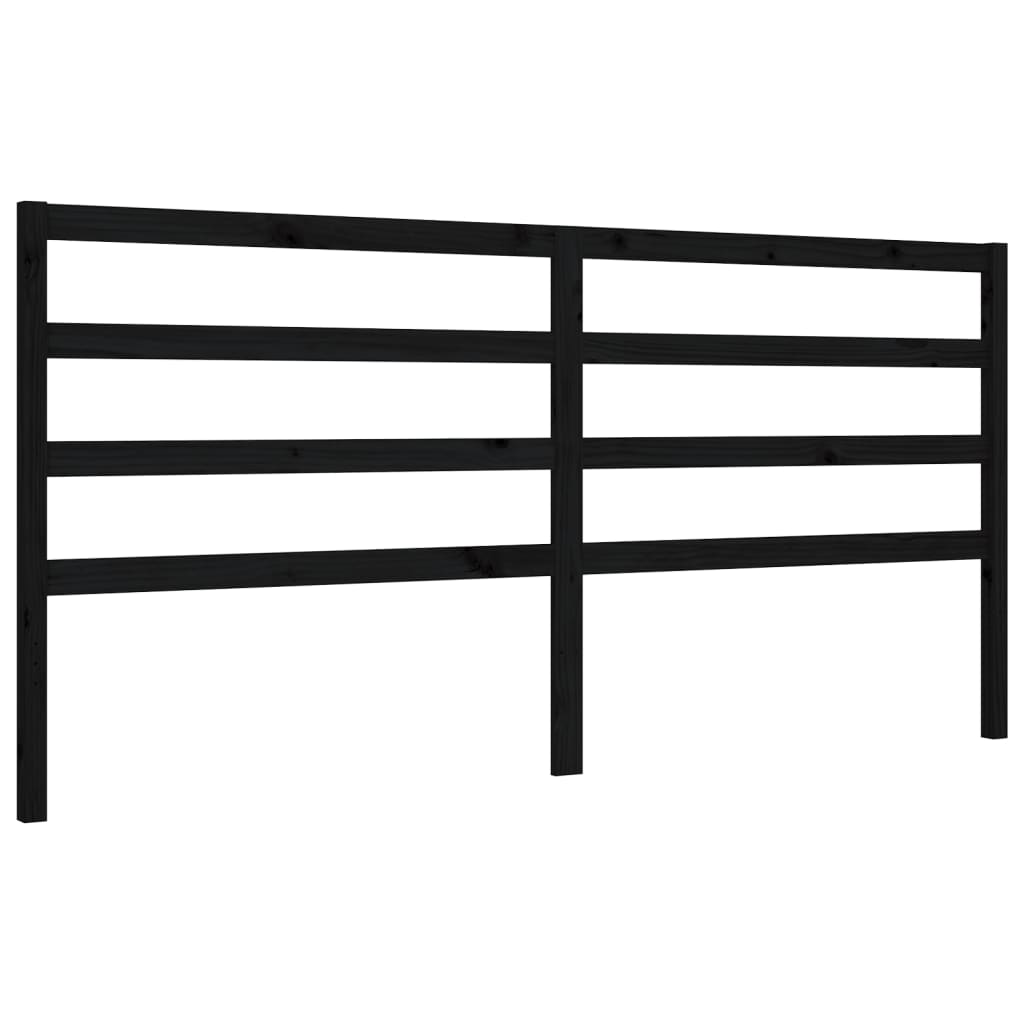Bed Frame without Mattress Black 183x203 cm King Solid Wood Pine