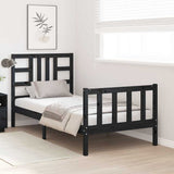 Bed Frame without Mattress Black 90x190 cm Solid Wood Pine