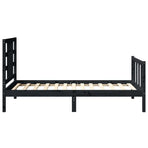 Bed Frame without Mattress Black 90x190 cm Solid Wood Pine