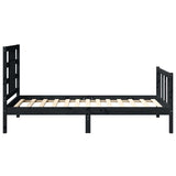 Bed Frame without Mattress Black 90x190 cm Solid Wood Pine - Close-Up Angle