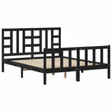 Bed Frame without Mattress Black 150x200 cm Solid Wood Pine