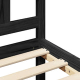 Bed Frame without Mattress Black 150x200 cm Solid Wood Pine