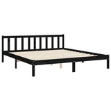 Bed Frame without Mattress Black 183x203 cm King Solid Wood Pine - Extra Image