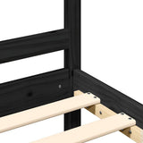 Bed Frame without Mattress Black 183x203 cm King Solid Wood Pine