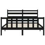 Bed Frame without Mattress Black 150x200 cm Solid Wood Pine